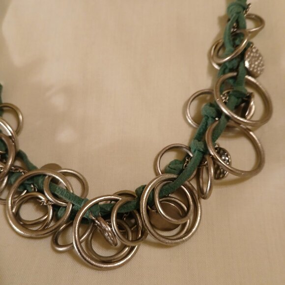 Necklace - silver & suede - (pre-loved) - Picture 4 of 7